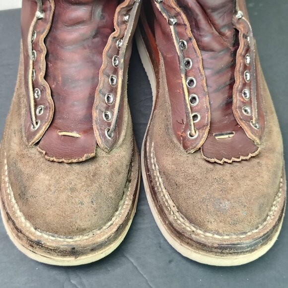 Whites Boots Mens Size 11 D Wedge Red Dog Roughout Leather Lace to Toe PNW Work - Picture 5 of 13